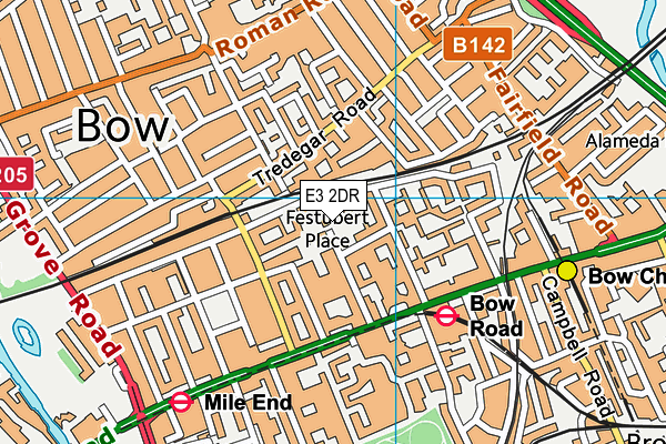 E3 2DR map - OS VectorMap District (Ordnance Survey)