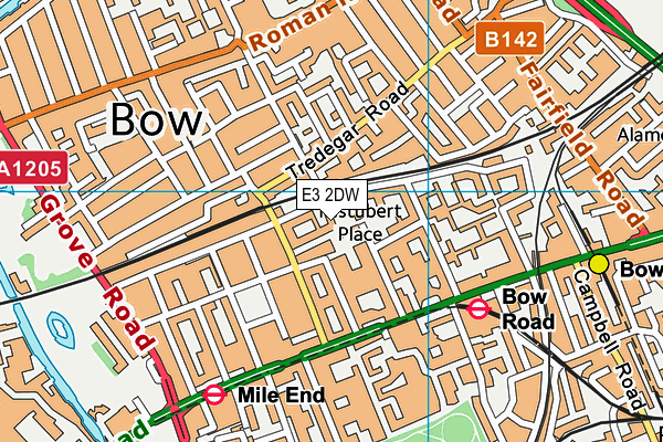 E3 2DW map - OS VectorMap District (Ordnance Survey)