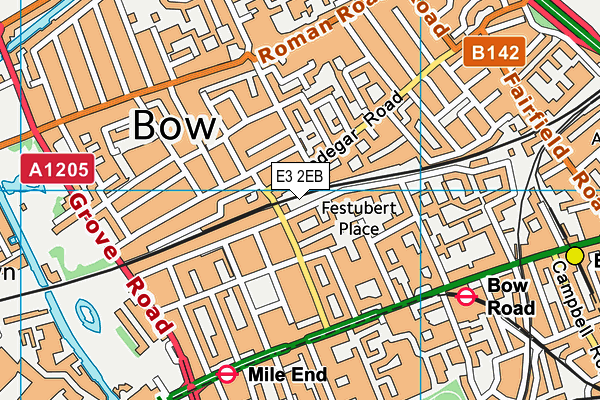 E3 2EB map - OS VectorMap District (Ordnance Survey)