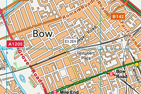 E3 2EH map - OS VectorMap District (Ordnance Survey)