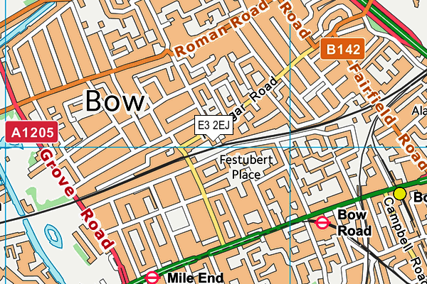 E3 2EJ map - OS VectorMap District (Ordnance Survey)