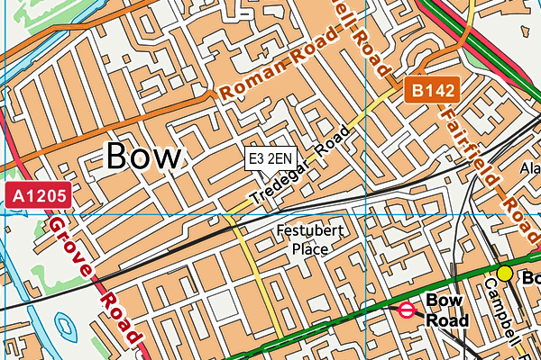 E3 2EN map - OS VectorMap District (Ordnance Survey)