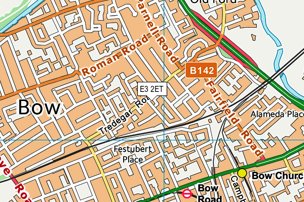 E3 2ET map - OS VectorMap District (Ordnance Survey)