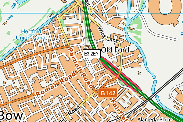 E3 2EY map - OS VectorMap District (Ordnance Survey)