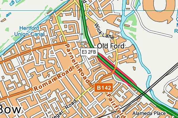 E3 2FB map - OS VectorMap District (Ordnance Survey)