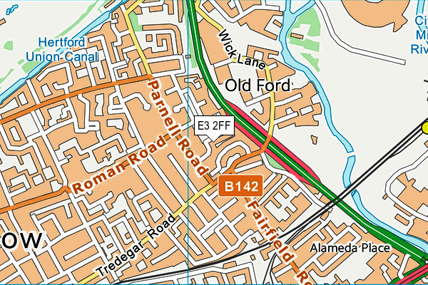 E3 2FF map - OS VectorMap District (Ordnance Survey)