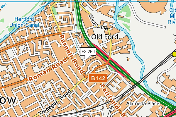 E3 2FJ map - OS VectorMap District (Ordnance Survey)