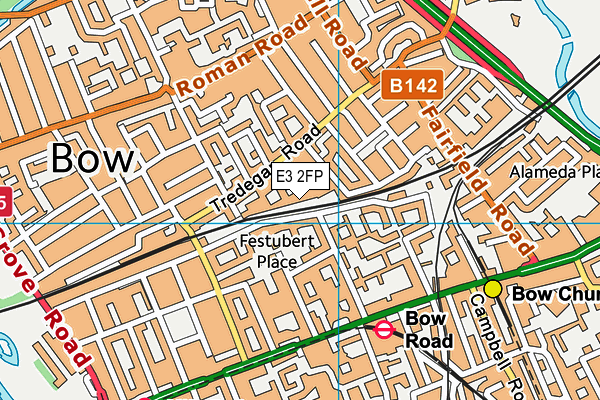 E3 2FP map - OS VectorMap District (Ordnance Survey)