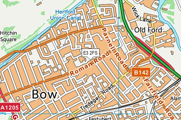 E3 2FS map - OS VectorMap District (Ordnance Survey)