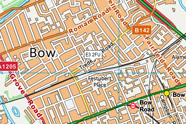 E3 2FU map - OS VectorMap District (Ordnance Survey)