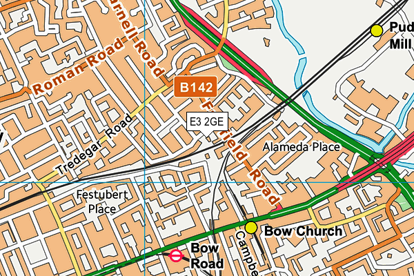 E3 2GE map - OS VectorMap District (Ordnance Survey)