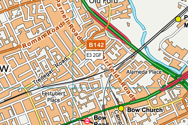 E3 2GF map - OS VectorMap District (Ordnance Survey)