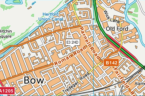 E3 2HD map - OS VectorMap District (Ordnance Survey)