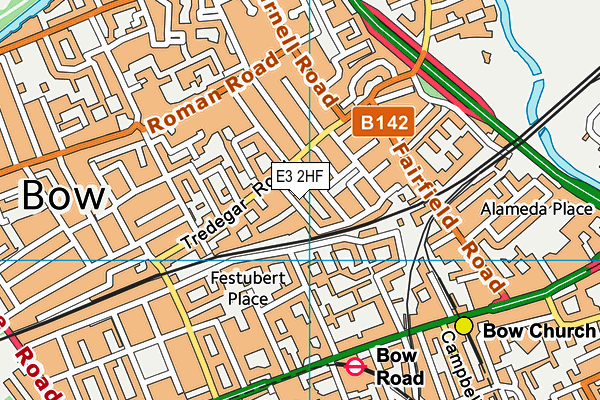 E3 2HF map - OS VectorMap District (Ordnance Survey)