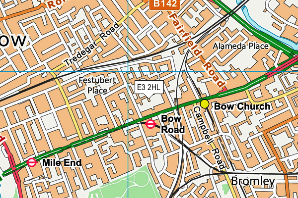 E3 2HL map - OS VectorMap District (Ordnance Survey)