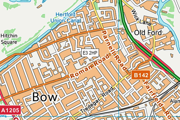 E3 2HP map - OS VectorMap District (Ordnance Survey)