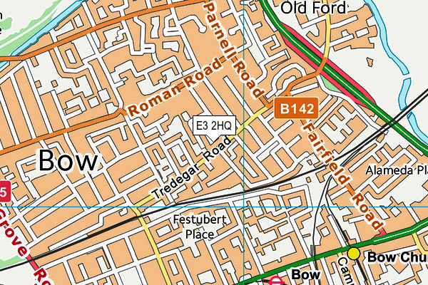 E3 2HQ map - OS VectorMap District (Ordnance Survey)