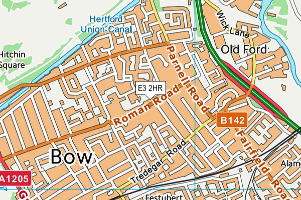 E3 2HR map - OS VectorMap District (Ordnance Survey)
