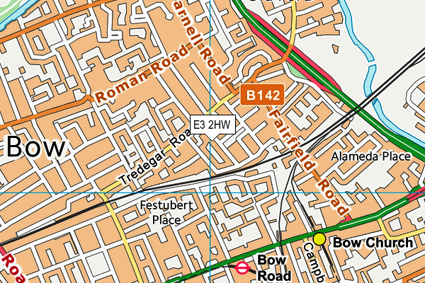 E3 2HW map - OS VectorMap District (Ordnance Survey)