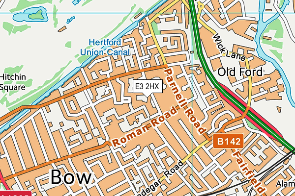 E3 2HX map - OS VectorMap District (Ordnance Survey)