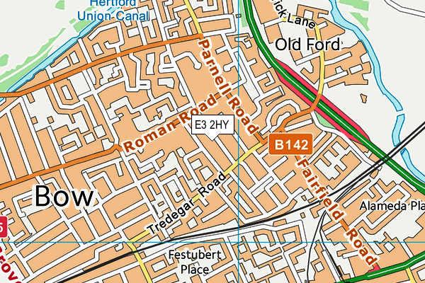 E3 2HY map - OS VectorMap District (Ordnance Survey)