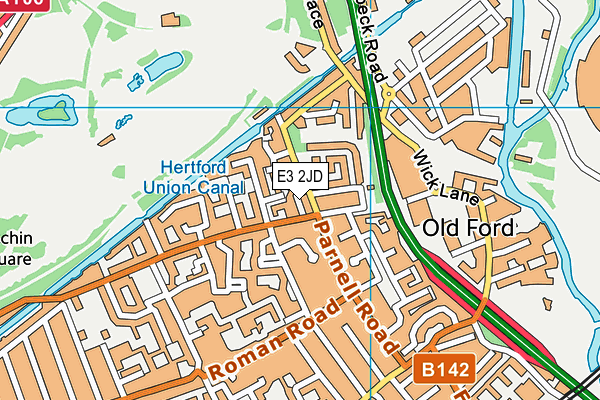 E3 2JD map - OS VectorMap District (Ordnance Survey)