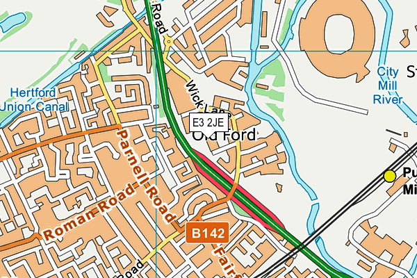 E3 2JE map - OS VectorMap District (Ordnance Survey)