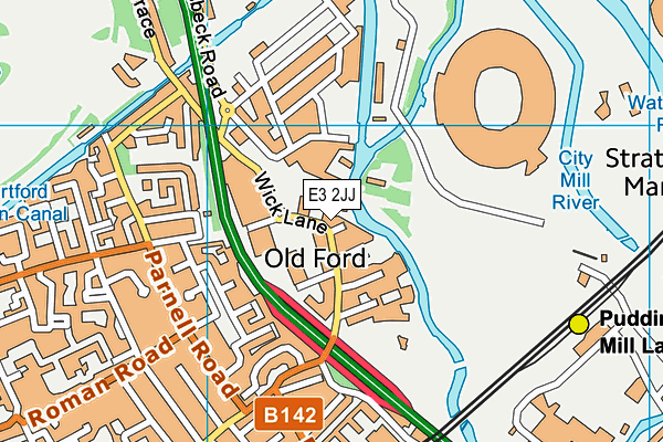 E3 2JJ map - OS VectorMap District (Ordnance Survey)