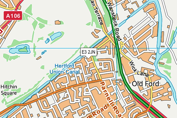 E3 2JN map - OS VectorMap District (Ordnance Survey)