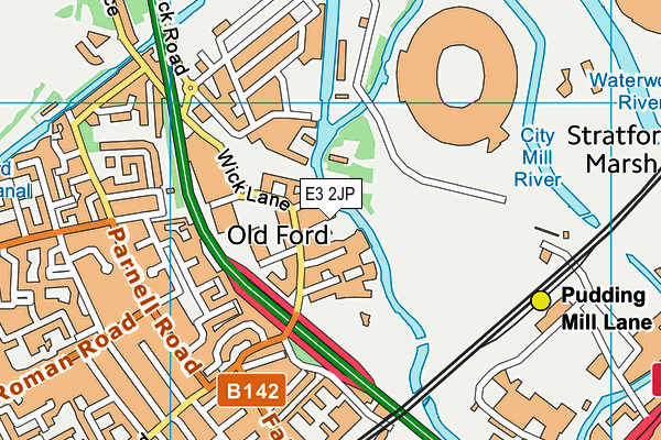 E3 2JP map - OS VectorMap District (Ordnance Survey)