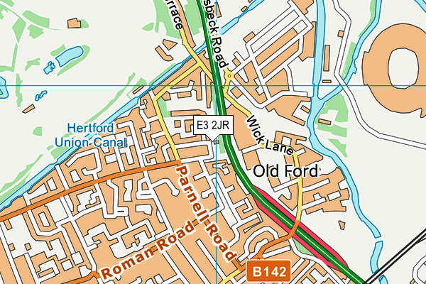 E3 2JR map - OS VectorMap District (Ordnance Survey)