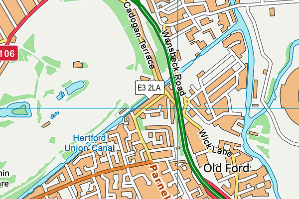 E3 2LA map - OS VectorMap District (Ordnance Survey)