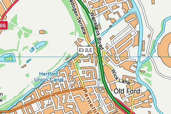 E3 2LE map - OS VectorMap District (Ordnance Survey)