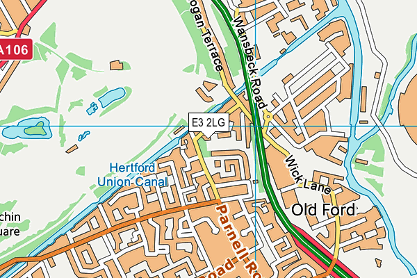 E3 2LG map - OS VectorMap District (Ordnance Survey)