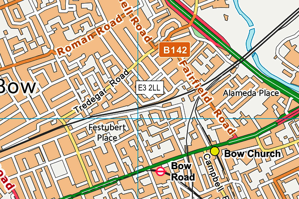 E3 2LL map - OS VectorMap District (Ordnance Survey)