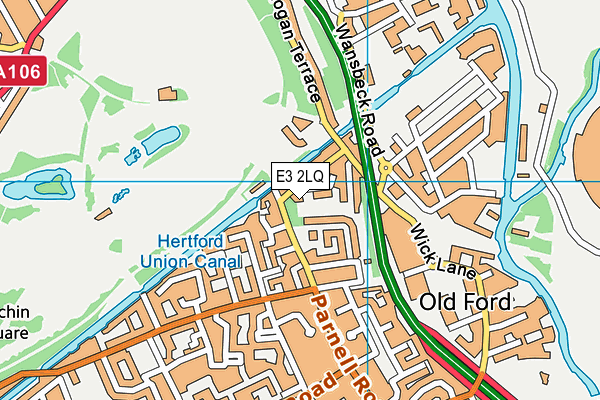 E3 2LQ map - OS VectorMap District (Ordnance Survey)