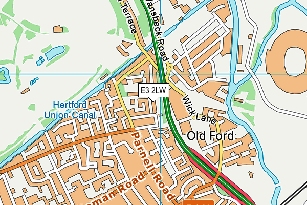 E3 2LW map - OS VectorMap District (Ordnance Survey)