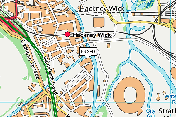 E3 2PD map - OS VectorMap District (Ordnance Survey)