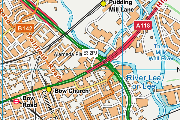 E3 2PJ map - OS VectorMap District (Ordnance Survey)