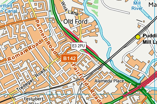 E3 2PU map - OS VectorMap District (Ordnance Survey)