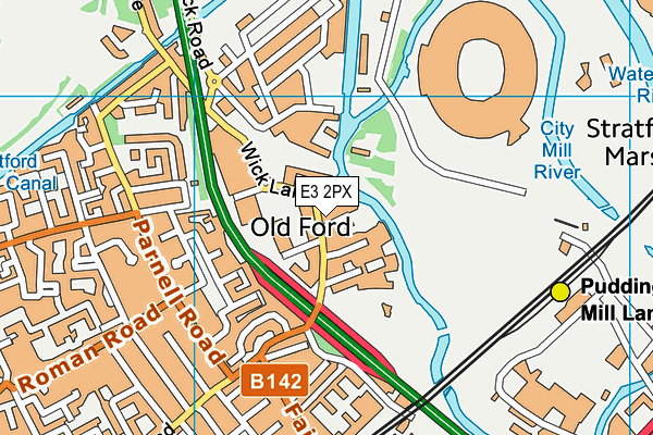 E3 2PX map - OS VectorMap District (Ordnance Survey)