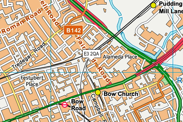 E3 2QA map - OS VectorMap District (Ordnance Survey)