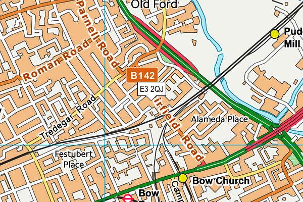 E3 2QJ map - OS VectorMap District (Ordnance Survey)
