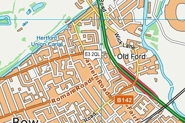 E3 2QL map - OS VectorMap District (Ordnance Survey)