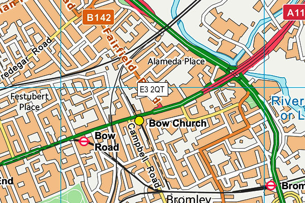 E3 2QT map - OS VectorMap District (Ordnance Survey)