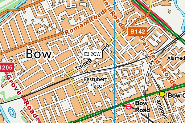 E3 2QW map - OS VectorMap District (Ordnance Survey)
