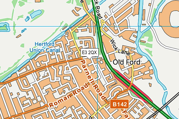 E3 2QX map - OS VectorMap District (Ordnance Survey)