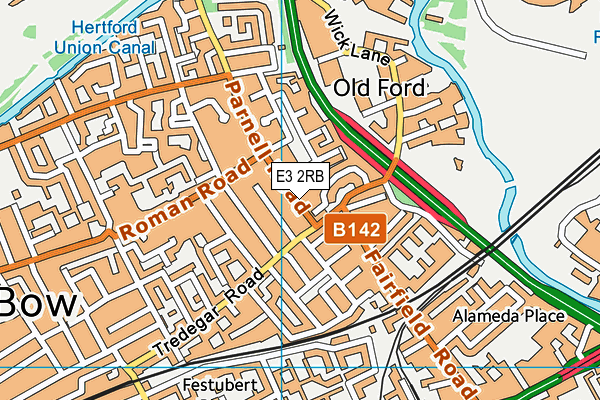 E3 2RB map - OS VectorMap District (Ordnance Survey)