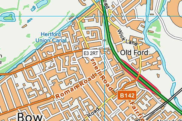 E3 2RT map - OS VectorMap District (Ordnance Survey)