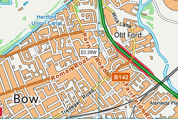 E3 2RW map - OS VectorMap District (Ordnance Survey)